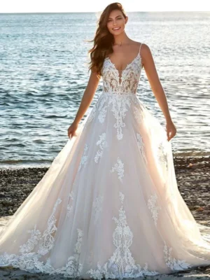 Boho Chic Vestido de Novia Seda Natural