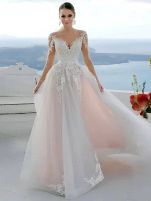 Vestido de Novia Sencillo para Boda Civil Largo