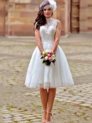 Vestido de Novia Sencillo Corto