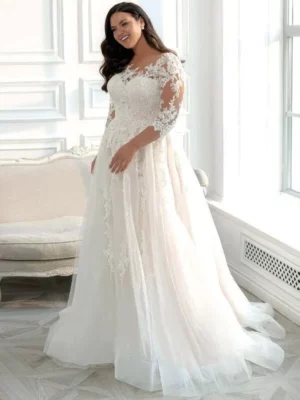 Vestido de Novia Civil Talla Grande