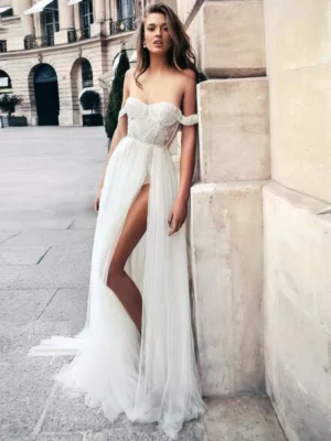 Vestido de Novia Sencillo para Boda Civil de Dia