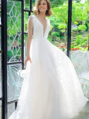 Vestido de Novia Sencillo en V
