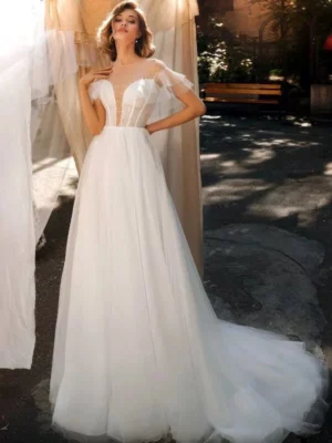 Vestido de Novia Sencillo para Casarse por lo Civil