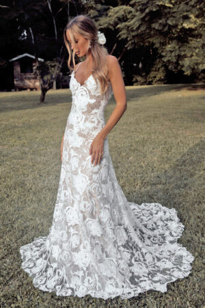 Encaje Vestido de Novia Sencillo