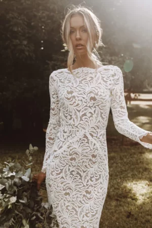 Vestido de Novia de Encaje Sencillo