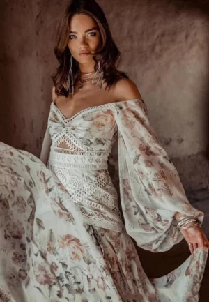 Vestido de Novia Boho Manga Larga