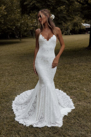Vestido de Novia Sencillo Escote en V