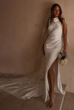 Vestido de Novia Sencillo Espalda Descubierta