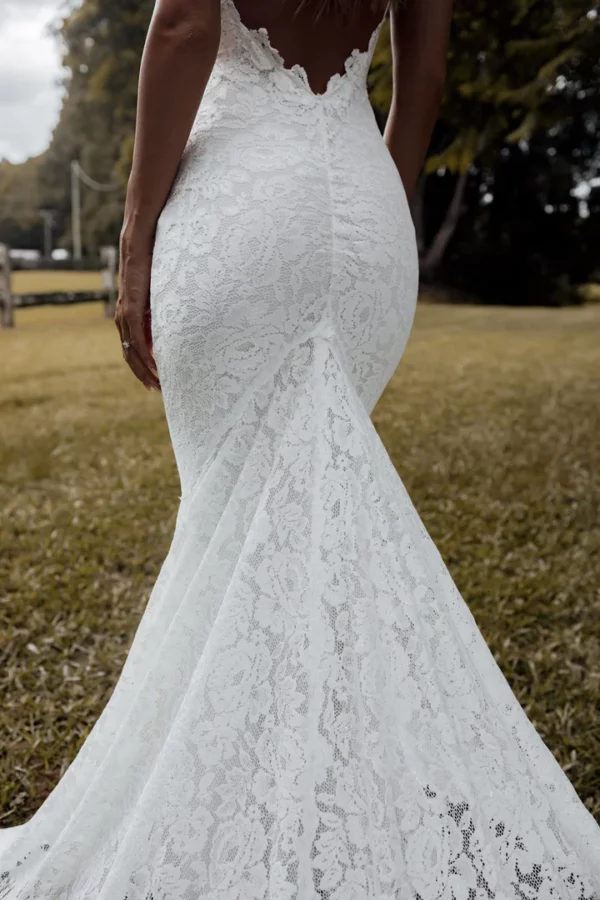 Vestido de Novia Sencillo Escote en V
