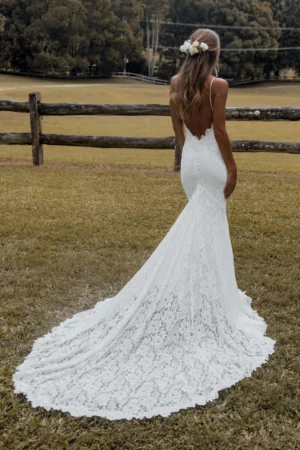 Vestido de Novia Sencillo Escote en V