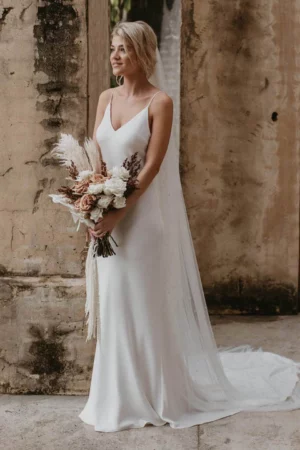 Vestido de Novia Sencillo y Elegantes para Boda Civil