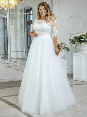 Vestido de Novia Talla Grande Cielo de Encaje