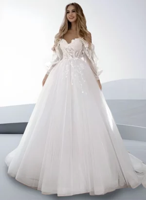 Vestido de Novia Estilo Princesa con Encaje