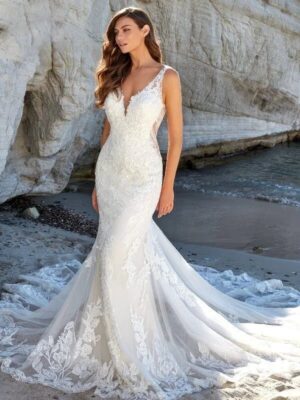 Vestido de Novia Corte Sirena para Playa