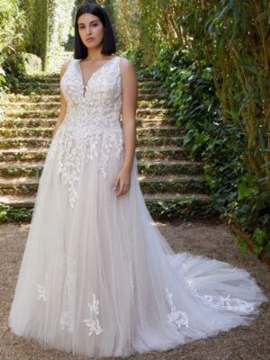 Vestido de Novia Talla Grande Llama Suave