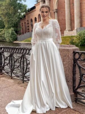 Vestido de Novia Talla Grande Eco del Corazón