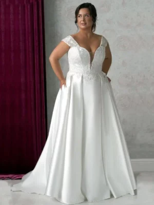 Vestido de Novia Talla Grande Tacto de Seda