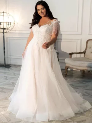 Vestido de Novia Talla Grande Brillo Eterno