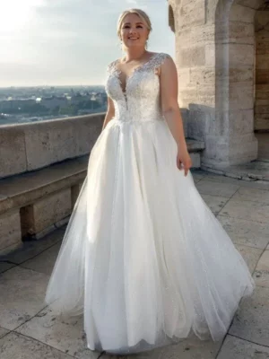 Vestido de Novia Talla Grande Boda Civil