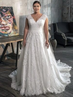 Vestido de Novia Talla Grande Flor de Luz