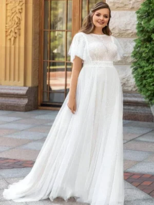Vestido de Novia Talla Grande Velo de Ensueño