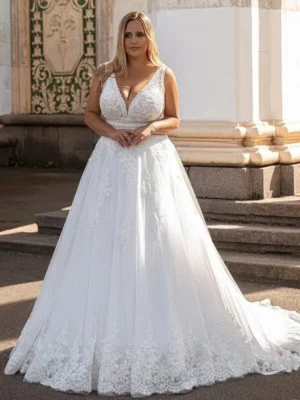 Vestido de Novia Talla Grande Rosa del Alba