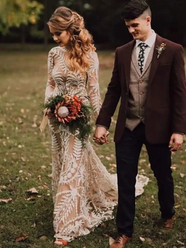 Vestidos de Novia Boho Rosa del Viento