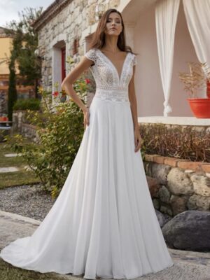 Vestidos de Novia Boho Velo Celeste