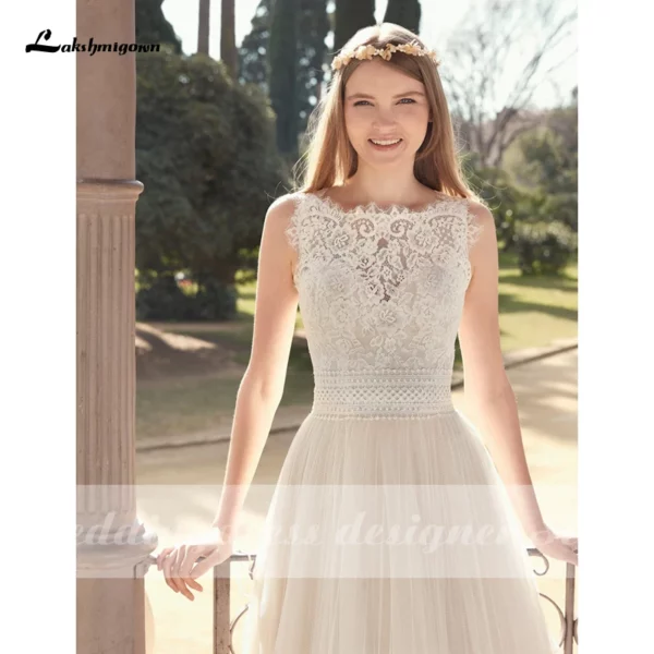 Lakshmigown Boho Wedding Dress 2021 Beach Lace Bridal Gown Princess Wedding Dresses White/Lvory Buttons vestido de novia - Imagen 4
