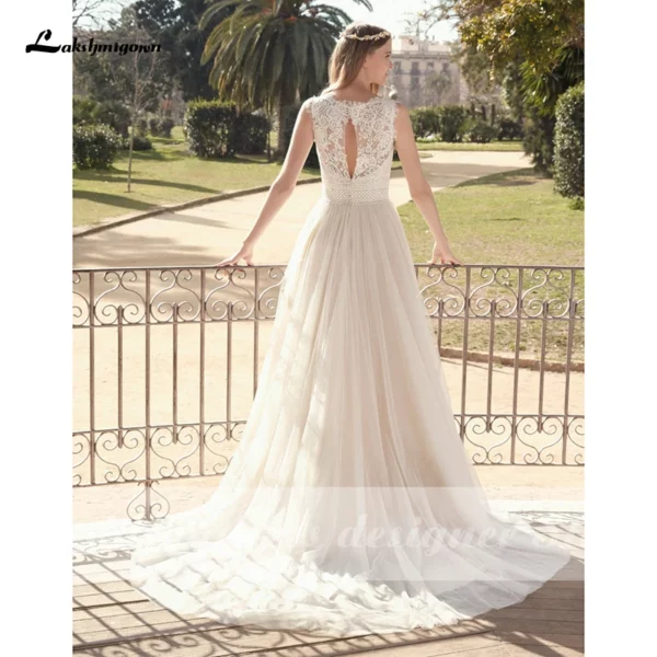 Lakshmigown Boho Wedding Dress 2021 Beach Lace Bridal Gown Princess Wedding Dresses White/Lvory Buttons vestido de novia - Imagen 3
