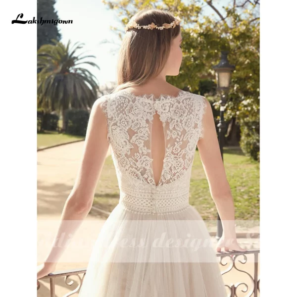Lakshmigown Boho Wedding Dress 2021 Beach Lace Bridal Gown Princess Wedding Dresses White/Lvory Buttons vestido de novia - Imagen 5
