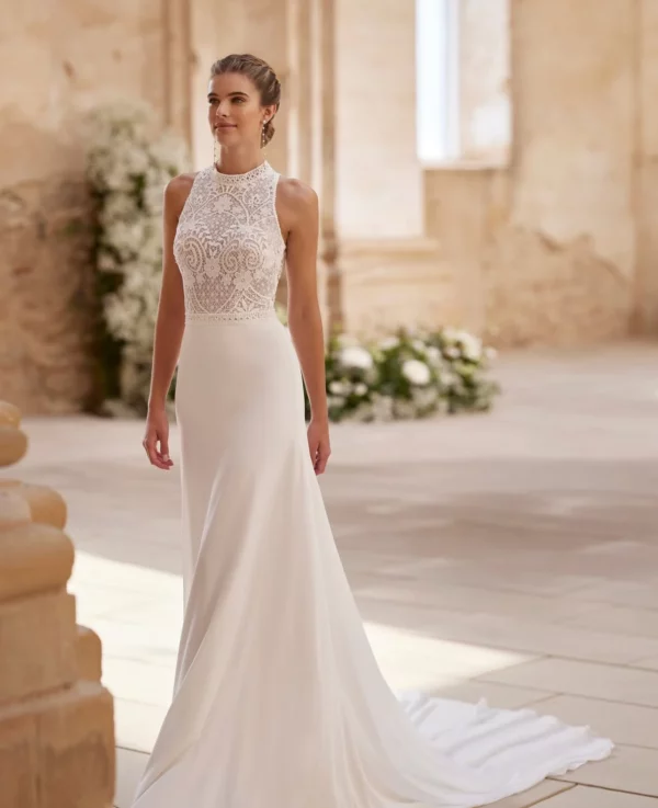 Customized A Line Wedding Dresses Chiffon Boat Neck Bridal Gowns With Lace Ruffle Sleeveless Boho Robe De Mariage - Imagen 3