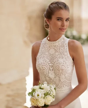 Customized A Line Wedding Dresses Chiffon Boat Neck Bridal Gowns With Lace Ruffle Sleeveless Boho Robe De Mariage