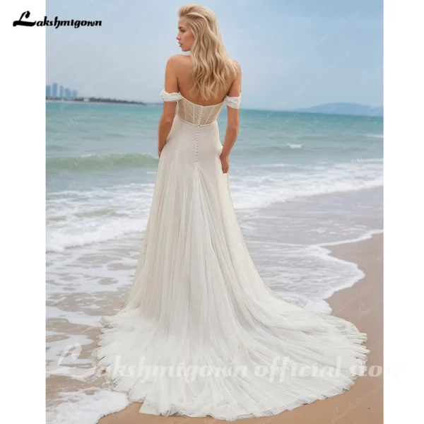 Lakshmigown Summer Boho Wedding Dresses Lace Beach Bridal Gowns 2025 Illusion Back Bohemian Bridal Dresses Customized - Imagen 2