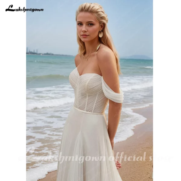 Lakshmigown Summer Boho Wedding Dresses Lace Beach Bridal Gowns 2025 Illusion Back Bohemian Bridal Dresses Customized - Imagen 3