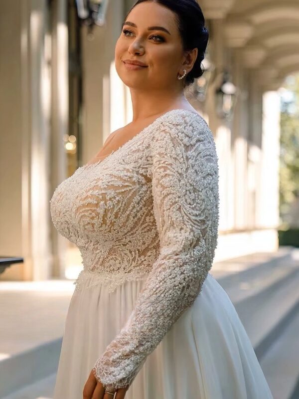Simple Off Shoulder Wedding Dresses Plus Size Satin Bride Gowns Pleat Back Zipper Floor Length A-Line Vestidos De Novia 2025 - Imagen 3
