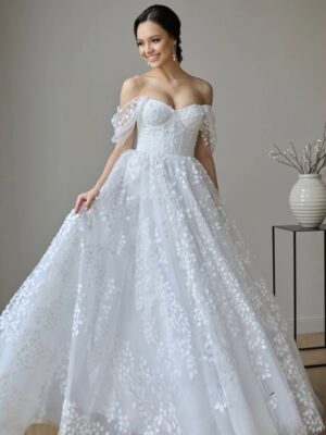 SoDigne A-line Appliques Tulle Wedding Dresses Off Shoulder Sleeveless Bride Dress Wedding Gown vestidos de novia Customized