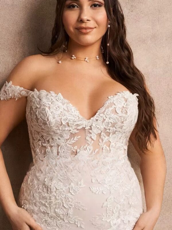 Pastrol Tulle Wedding Dresses Plus Size Sweetheart Neck Sleeveless Bride Gowns Appliques Floor Length Mermaid Vestido De Noiva - Imagen 3