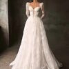 SoDigne A-line Lace Wedding Dresses Sweetheart Full Sleeves Bridal Dress Beach Long Wedding Gown Robe De Mairee ﻿Customized