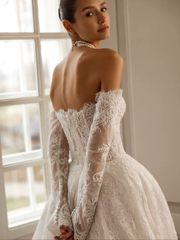 SoDigne A-line Lace Wedding Dresses Sweetheart Long Sleeves Bride Dress Long Wedding Gown vestidos de novia 2026 Customized - Imagen 2