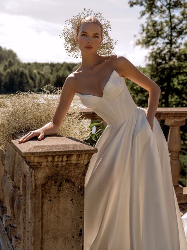 SoDigne A-line Satin Simple Wedding Dresses V-neck Sleeveless Bridal Dress 2025 Long Wedding Gown Robe De Mairee ﻿Customized - Imagen 3