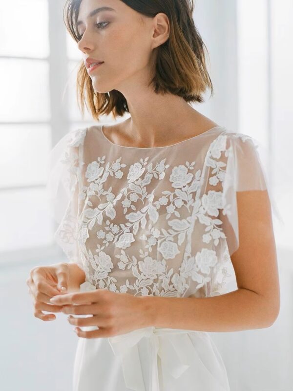 Customized Beach Short Wedding Dress Simple Mini Bridal Dresses Sexy Backless Elegant Boho Bride Gown Lace Appliques Vestidos - Imagen 4