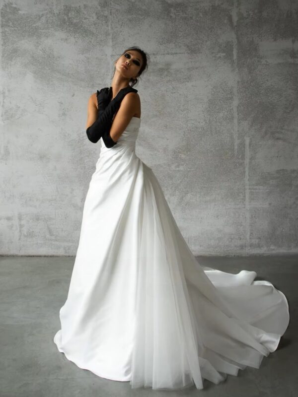SoDigne A-line Satin Wedding Dress Sweetheart Sleeveless Ruched  Bride Dresses 2025 Bridal Gowns Robe De Mairee Customized - Imagen 2