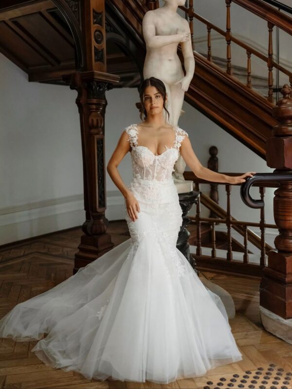 SoDigne Mermaid Boho Tulle Wedding Dresses Sweetheart Sleeveless Appliques Bridal Dress 2025 Long Wedding Gown Robe De Mairee - Imagen 3