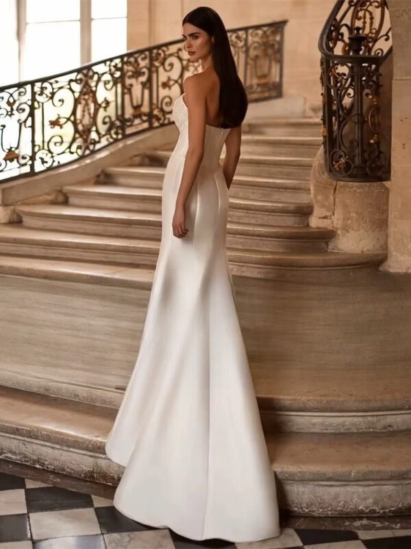 Elegant Appliqued Mermaid Wedding Dresses 2025 Boat-Neck Lace Open Back Sleeveless Bridal Gown Vestidos De Noiva Customized - Imagen 2