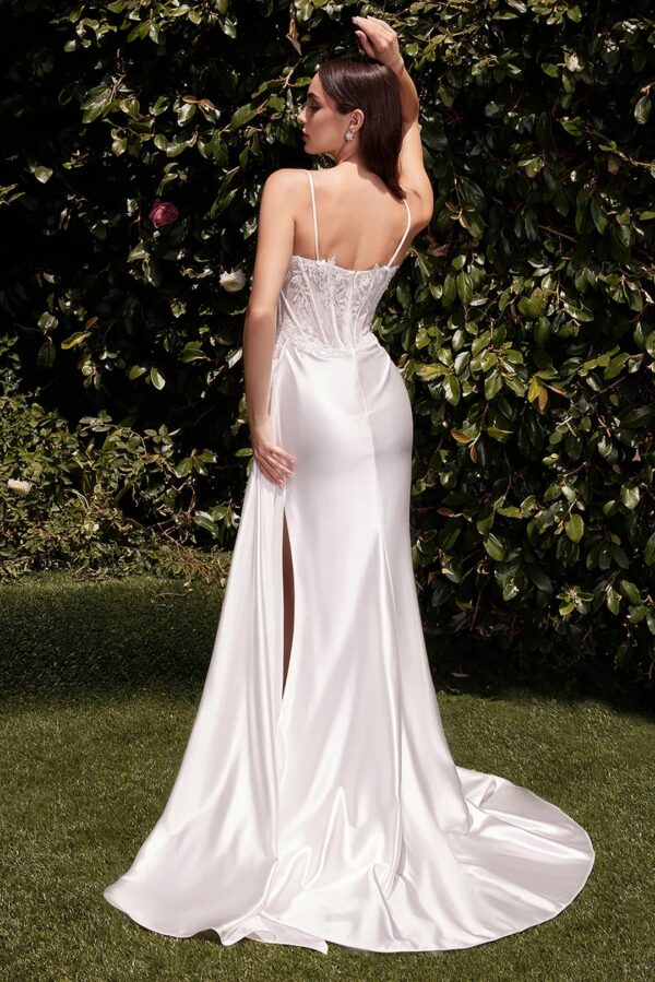 SoDigne Elegant Mermaid Satin Wedding Dresses Sweetheart Sleeveless Appliques Bridal Dress Split  Wedding Gown Robe De Mairee ﻿ - Imagen 2