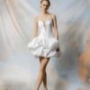 SoDigne A-line Satin Wedding Dress Sleeveless Sweetheart Bride Dresses Beach Ruched Mini Women Bridal Gowns Customized