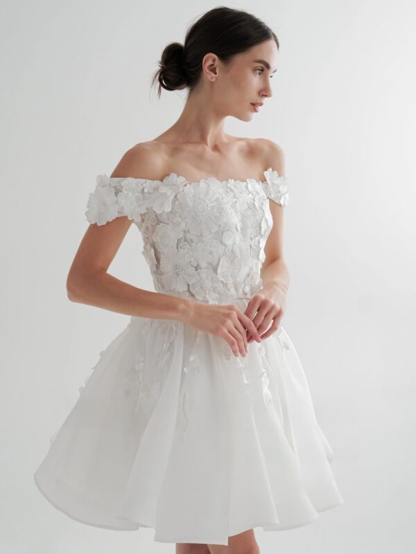 SoDigne A-line Short Wedding Dresses Square Collar Sleeveless Bridal Dress Tulle Princess Wedding Gown 2025 Robe De Mairee - Imagen 3