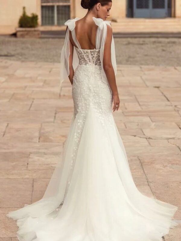 SoDigne Mermaid Tulle Wedding Dresses Sweetheart Sleeveless Elegant Bride Dress Women Bridal Gowns vestidos de novia Customized - Imagen 2