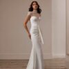 SoDigne Mermaid Lace/Satin  Bride Dresses High Neck Short Sleeves Wedding Dress Long Bridal Gowns vestidos de novia Customized